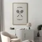 Plakat Rakiety do badmintona 60x90 cm z ramą złotą bez marginesu | MIRAT.