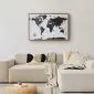 Plakat Monochromatyczna mapa 30x21 cm z ramą złotą bez marginesu | MIRAT.