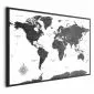 Plakat Monochromatyczna mapa 60x40 cm z ramą czarną bez marginesu | MIRAT.