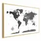 Plakat Monochromatyczna mapa 42x29,7 cm z ramą złotą z marginesem | MIRAT.