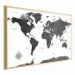 Plakat Monochromatyczna mapa 30x21 cm z ramą złotą bez marginesu | MIRAT.