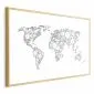 Plakat Geometryczna mapa 42x29,7 cm z ramą złotą z marginesem | MIRAT.