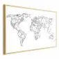 Plakat Geometryczna mapa 42x29,7 cm z ramą złotą bez marginesu | MIRAT.