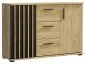 Komoda KALI 120 czarny/dąb craft z szufladami I sklep meblowy MIRAT. styl LOFT, RYFLOWANY