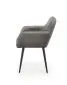 Krzesło K429 VELVET szare z podłokietnikami do jadalni | MIRAT. styl GLAMOUR, LOFT