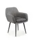 Krzesło K429 VELVET szare z podłokietnikami do jadalni | MIRAT. styl GLAMOUR, LOFT