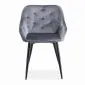 Krzesło K487 VELVET szare na metalowych nogach | MIRAT. styl GLAMOUR