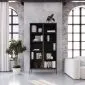 Witryna wysoka KRON 100cm czarny dąb do salonu I sklep meblowy MIRAT. styl LOFT kolekcja KRON