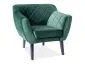 Fotel KARO 1 VELVET zielony welurowy na drewnianych nogach | MIRAT. w stylu GLAMOUR kolekcja