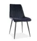 Krzesło KIM VELVET czarne aksamitne z przeszyciami | MIRAT. styl GLAMOUR, LOFT