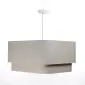Lampa wisząca KWADRO DUO 002 51x47cm kremowa lniana I sklep meblowy MIRAT.