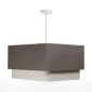 Polskiej produkcji lampa wisząca KWADRO DUO 003 51x47cm brązowa/kremowa I sklep meblowy MIRAT.