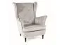 Fotel LADY VELVET jasnoszary uszak do salonu | MIRAT. styl GLAMOUR