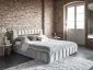 Łóżko tapicerowane LAMICA VELVET 160x200 jasnoszare z pojemnikiem i stelażem | MIRAT. styl GLAMOUR
