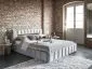 Łóżko tapicerowane LAMICA VELVET 160x200 jasnoszare z pojemnikiem i stelażem | MIRAT. styl GLAMOUR