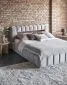 Łóżko tapicerowane LAMICA VELVET 160x200 jasnoszare z pojemnikiem i stelażem | MIRAT. styl GLAMOUR