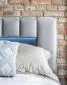 Łóżko tapicerowane LAMICA VELVET 160x200 jasnoszare z pojemnikiem i stelażem | MIRAT. styl GLAMOUR
