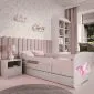 Łóżko dziecięce BABY DREAMS wróżka ze skrzydełkami dla dziewczynki z barierką | MIRAT.  kolekcja BABY DREAMS