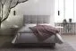 Łóżko kontynentalne TUTO 140 szare velvet w stylu glamour | MIRAT. styl GLAMOUR