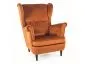 Fotel uszak LORD VELVET cynamonowy nowoczesny | MIRAT. styl GLAMOUR