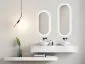 Lustro łazienkowe owalne KORIA 60x130 z LED w drewnianej ramie | MIRAT. w stylu kolekcja