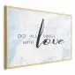 Plakat With love 90x60 cm z ramą złotą bez marginesu | MIRAT.