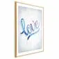 Plakat Love 21x30 cm z ramą złotą z marginesem | MIRAT.