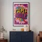 Plakat Girls Rule 60x90 cm z ramą czarną z marginesem | MIRAT.