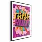 Plakat Girls Rule 60x90 cm z ramą czarną z marginesem | MIRAT.