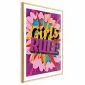 Plakat Girls Rule 60x90 cm z ramą złotą z marginesem | MIRAT.
