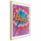 Plakat Bang 29,7x42 cm z ramą złotą z marginesem | MIRAT.