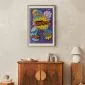 Plakat Kaboom 60x90 cm z ramą złotą z marginesem | MIRAT.