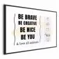 Plakat Bądź sobą 90x60 cm z ramą czarną z marginesem | MIRAT.