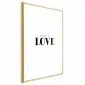 Plakat Simple Love 21x30 cm z ramą złotą z marginesem | MIRAT.