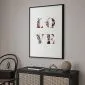 Plakat Miłość w kwiatach 21x30 cm z ramą czarną z marginesem | MIRAT.