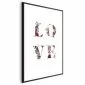 Plakat Miłość w kwiatach 21x30 cm z ramą czarną z marginesem | MIRAT.
