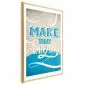 Plakat Make today amazing 21x30 cm z ramą złotą z marginesem | MIRAT.
