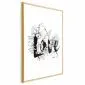 Plakat Love w kwiatach 21x30 cm z ramą złotą z marginesem | MIRAT.