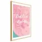 Plakat Pink Earth 21x30 cm z ramą złotą z marginesem | MIRAT.