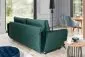 Sofa rozkładana z funkcją spania MEGIS VELVET zielona z pojemnikiem na pościel | MIRAT.