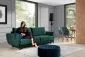 Sofa rozkładana z funkcją spania MEGIS VELVET granatowa welurowa | MIRAT.
