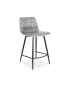 Hoker niski MILA H-2 VELVET szary barowy z oparciem | MIRAT. styl GLAMOUR, LOFT