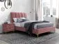 Łóżko MIRAGE VELVET 90x200 antyczny róż welurowe z przeszyciami | MIRAT. styl GLAMOUR