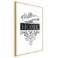 Plakat Home 21x30 cm z ramą złotą z marginesem | MIRAT.