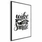 Plakat Wake up and smile 21x30 cm z ramą czarną z marginesem | MIRAT.