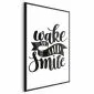 Plakat Wake up and smile 21x30 cm z ramą czarną bez marginesu | MIRAT.