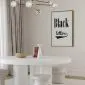 Plakat Black letters 21x30 cm z ramą złotą z marginesem | MIRAT.