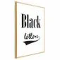 Plakat Black letters 21x30 cm z ramą złotą z marginesem | MIRAT.