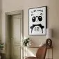 Plakat Panda 21x30 cm z ramą czarną bez marginesu | MIRAT.