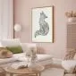 Plakat Lis w kwiaty 40x60 cm z ramą złotą z marginesem | MIRAT.